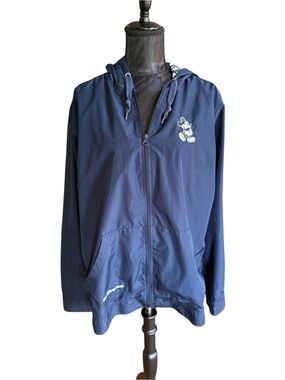 Disney Parks Mickey Mouse Windbreaker Jacket XL Navy Blue Hooded